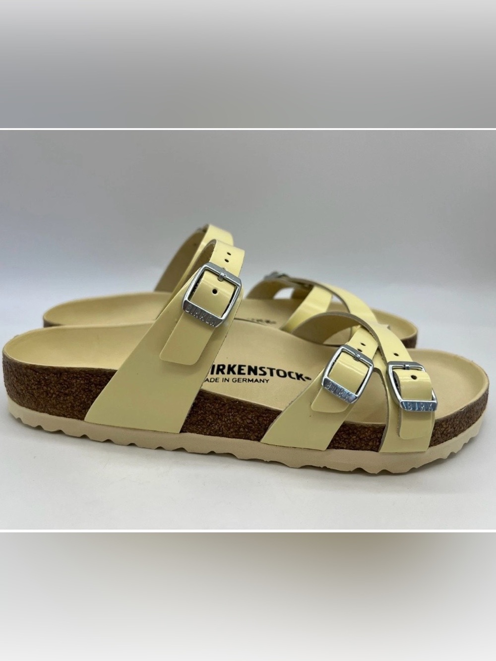BIRKENSTOCK 💅 Franca Butter High Shine Patent Leather Women's Sandals 37 6 6.5 - Picture 6 of 10